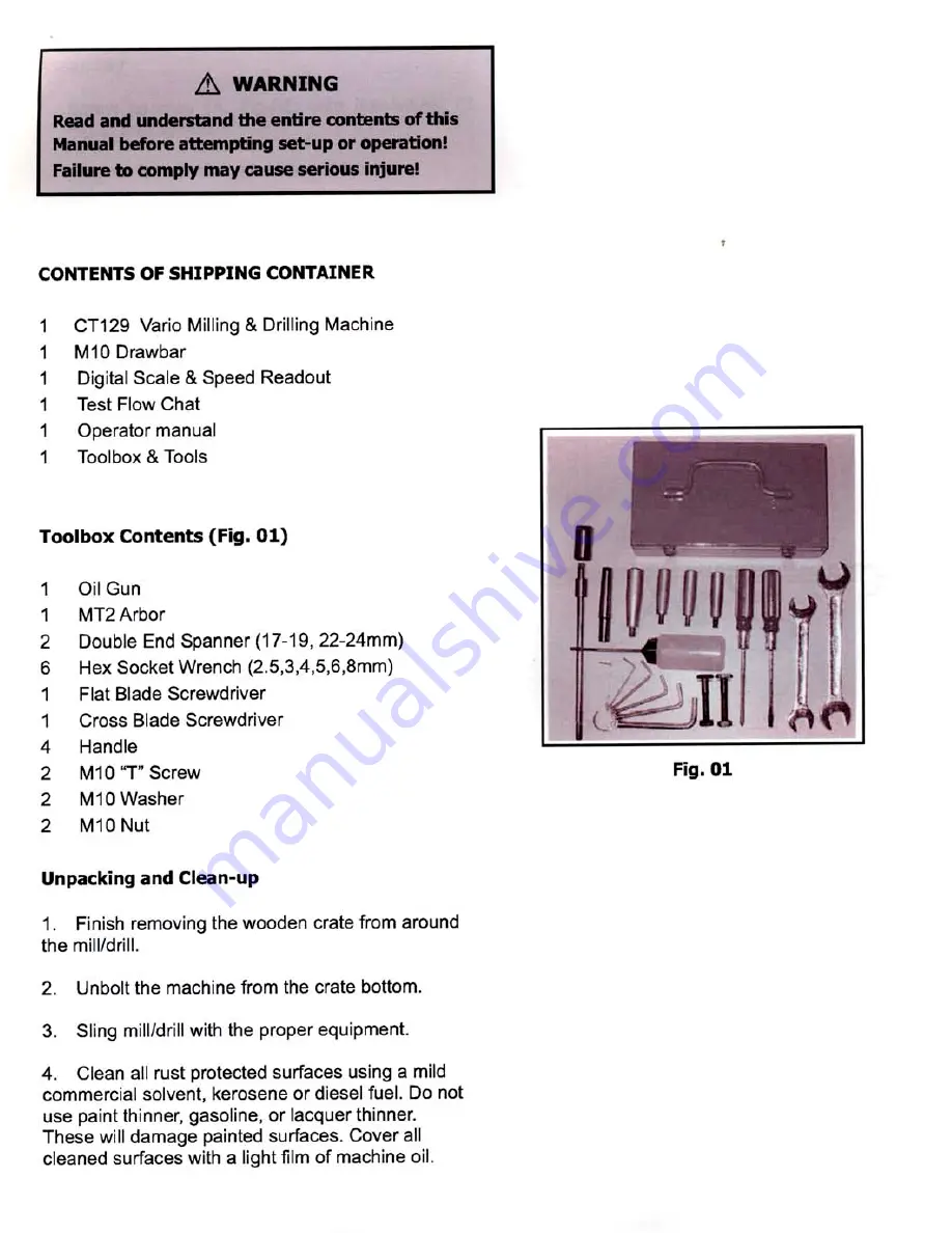 Craftex CT129 Operator'S Manual Download Page 5