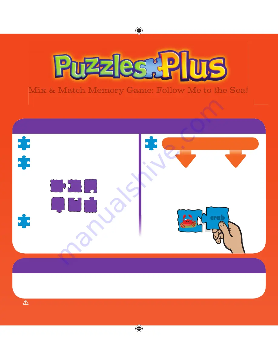 Cranium Puzzles Plus Mix & Match Memory Game Instruction Manual Download Page 1