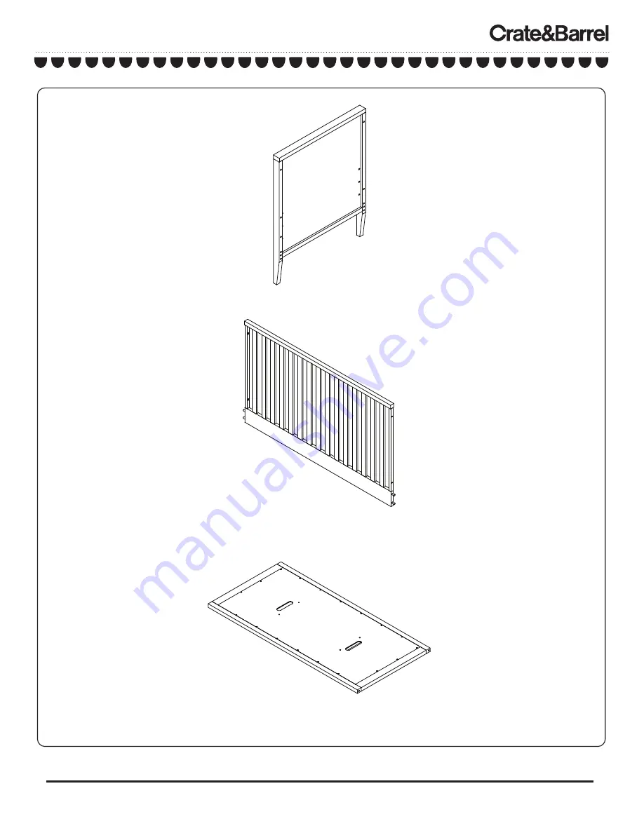 Crate&Barrel Ever Simple Crib Assembly Instructions Manual Download Page 3