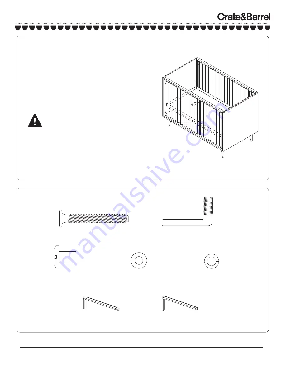 Crate&Barrel Mid Century 3 in 1 Spindle Crib Скачать руководство пользователя страница 2