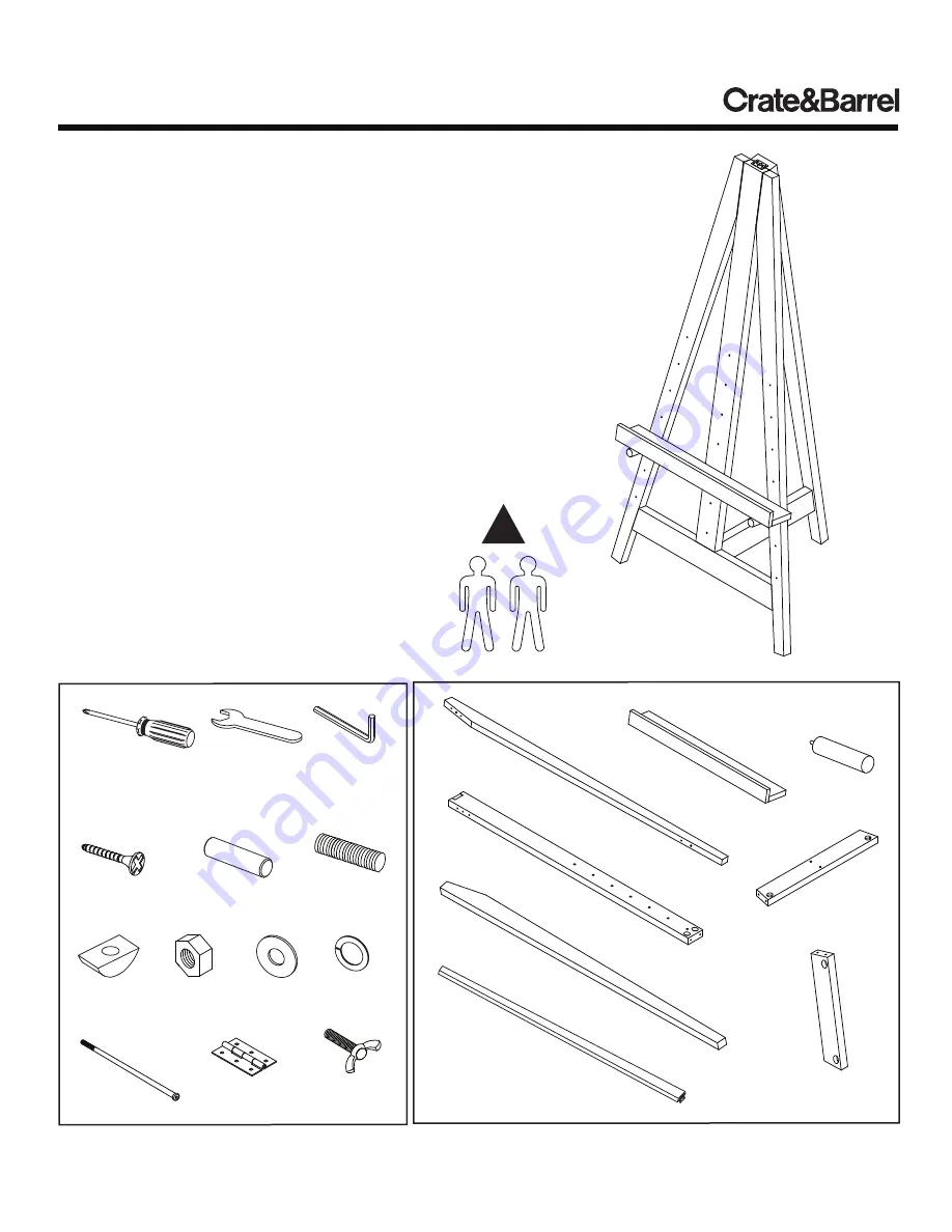 Crate&Barrel Wood Easel Manual Download Page 1