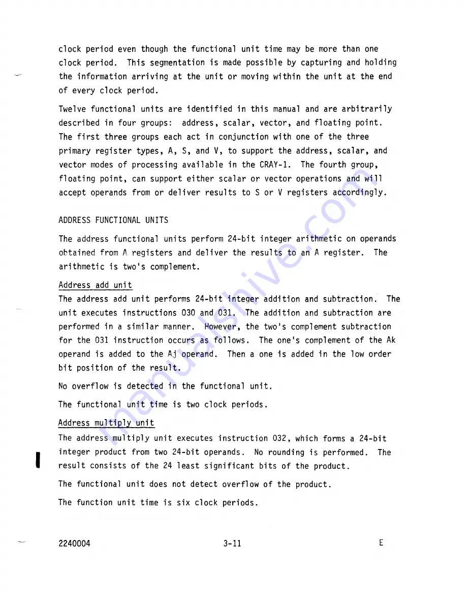 Cray CRAY-1 Hardware Reference Manual Download Page 49