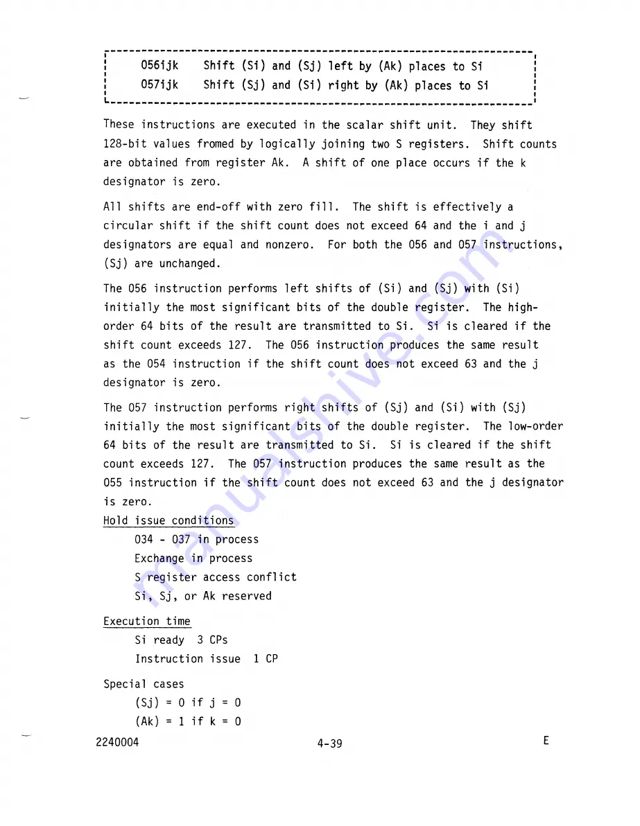 Cray CRAY-1 Hardware Reference Manual Download Page 125