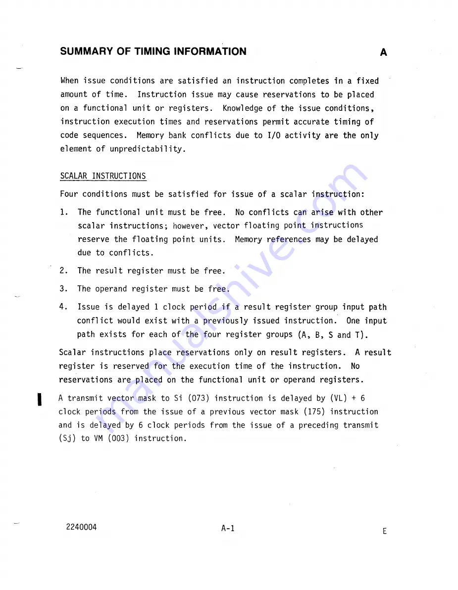 Cray CRAY-1 Hardware Reference Manual Download Page 199