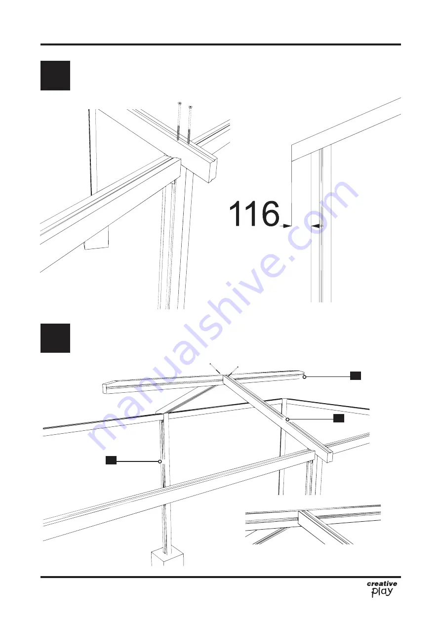 Creative Play HIPPED ROOF SHELTER CP046/HR Assembly Instructions Manual Download Page 10