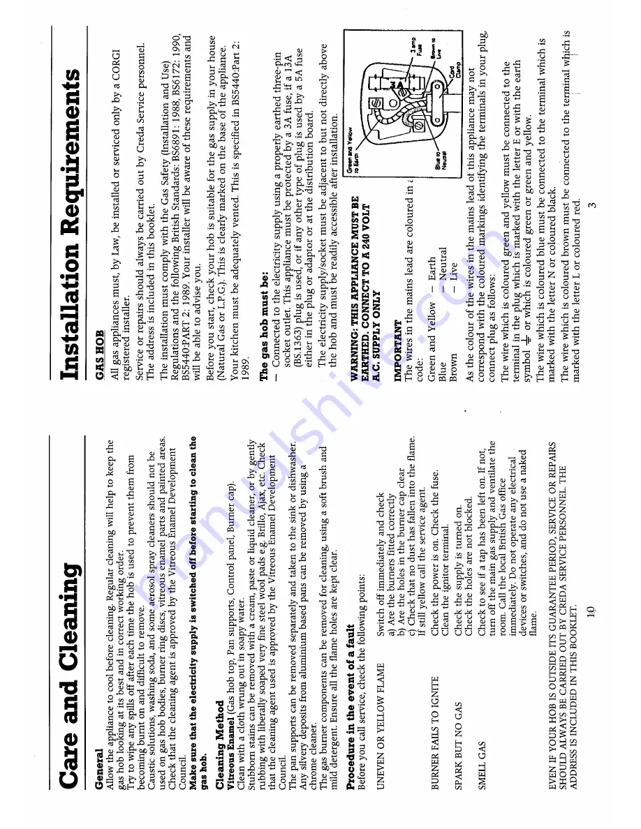 Creda HB42326 Installation Instructions And Users Operating Manual Download Page 3