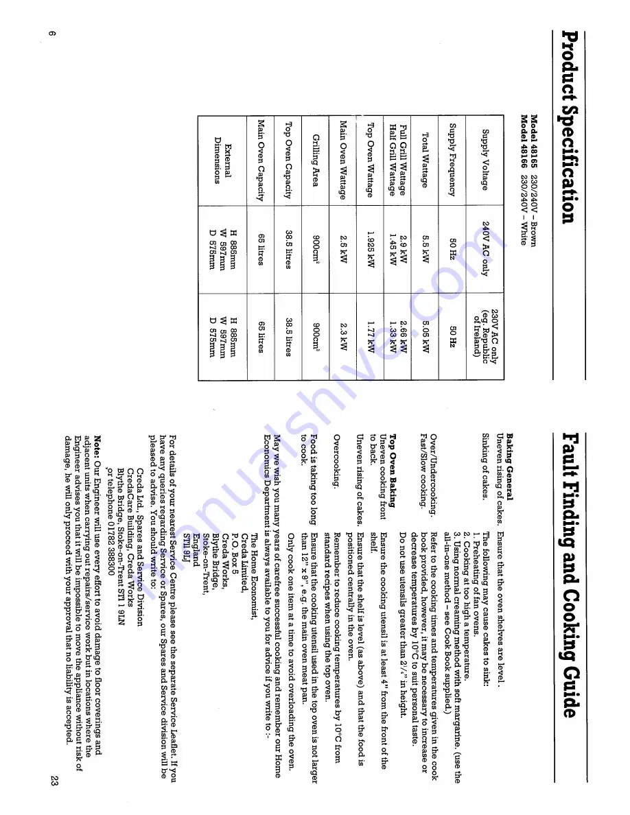 Creda HB48166 Installation And Operational Instructions Download Page 6