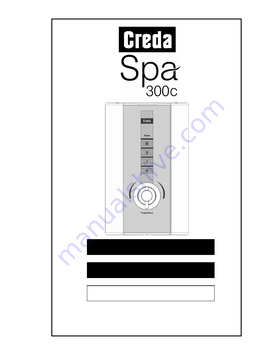 Creda Spa300c Installation And User Manual Download Page 1