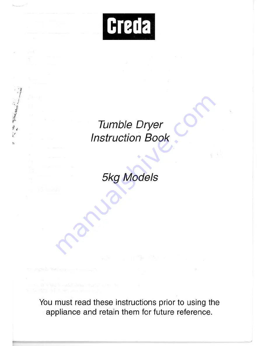 Creda T522VW Instruction Book Download Page 1