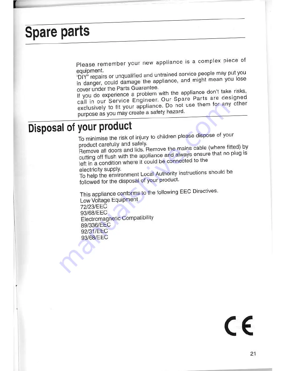 Creda T522VW Instruction Book Download Page 21