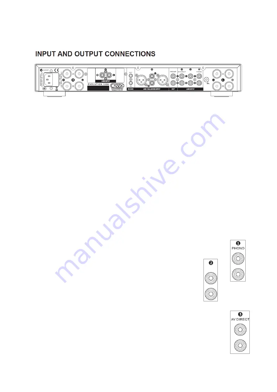 Creek Audio EVOLUTION 100A Instruction Manual Download Page 5