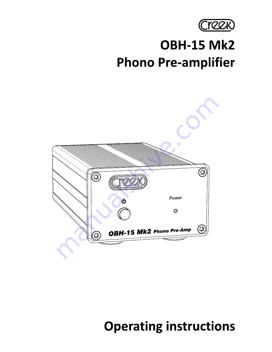 Creek Audio OBH-15 Mk2 Operating Instructions Manual Download Page 1