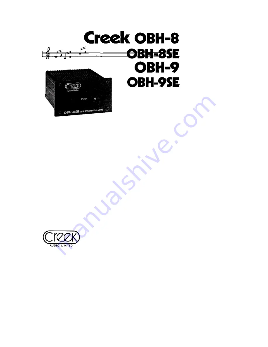 Creek Audio OBH-8 Operating Instructions Download Page 1