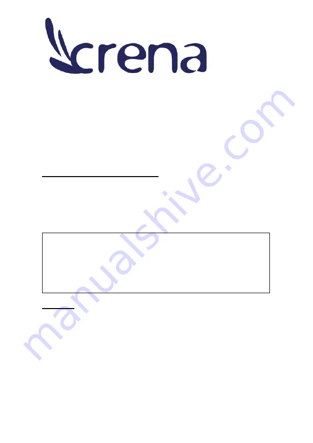 Crena CY658 Instruction Manual Download Page 20