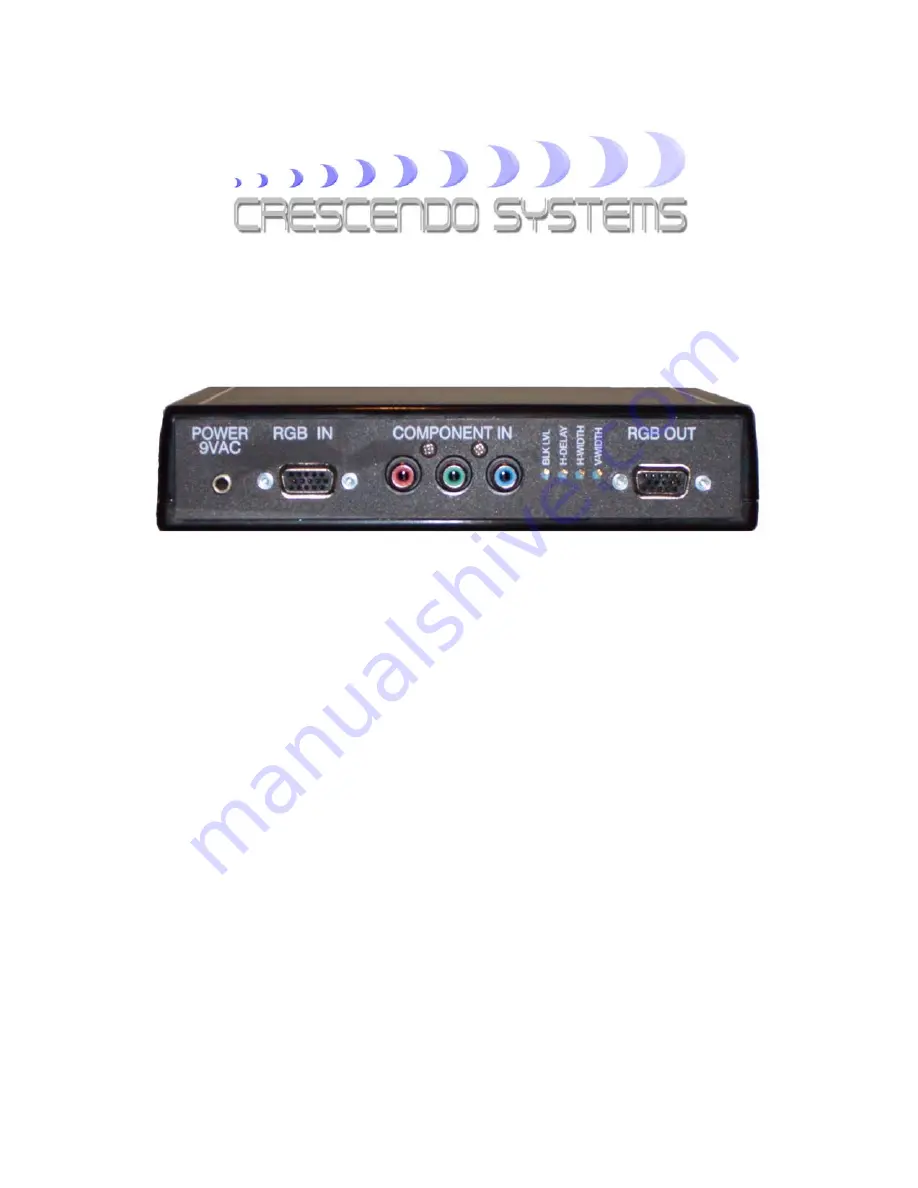 crescendo RTC2200 User Manual Download Page 1