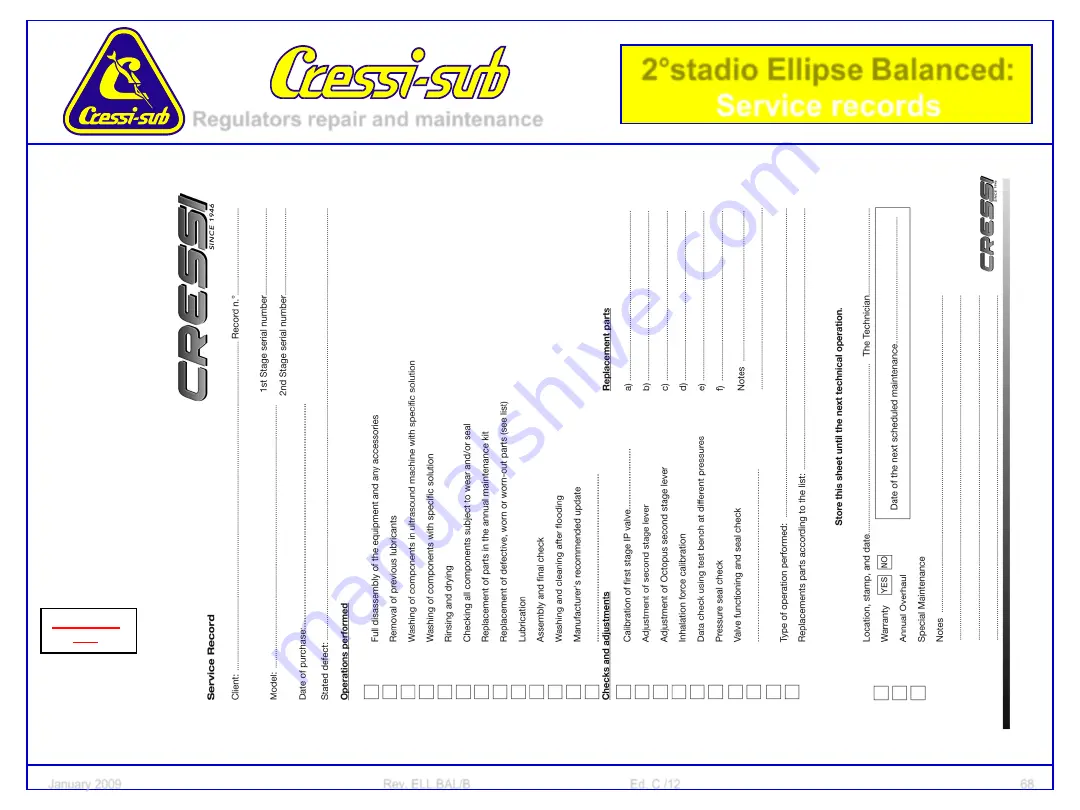 Cressi-sub 2nd Stage Ellipse Balanced Скачать руководство пользователя страница 68