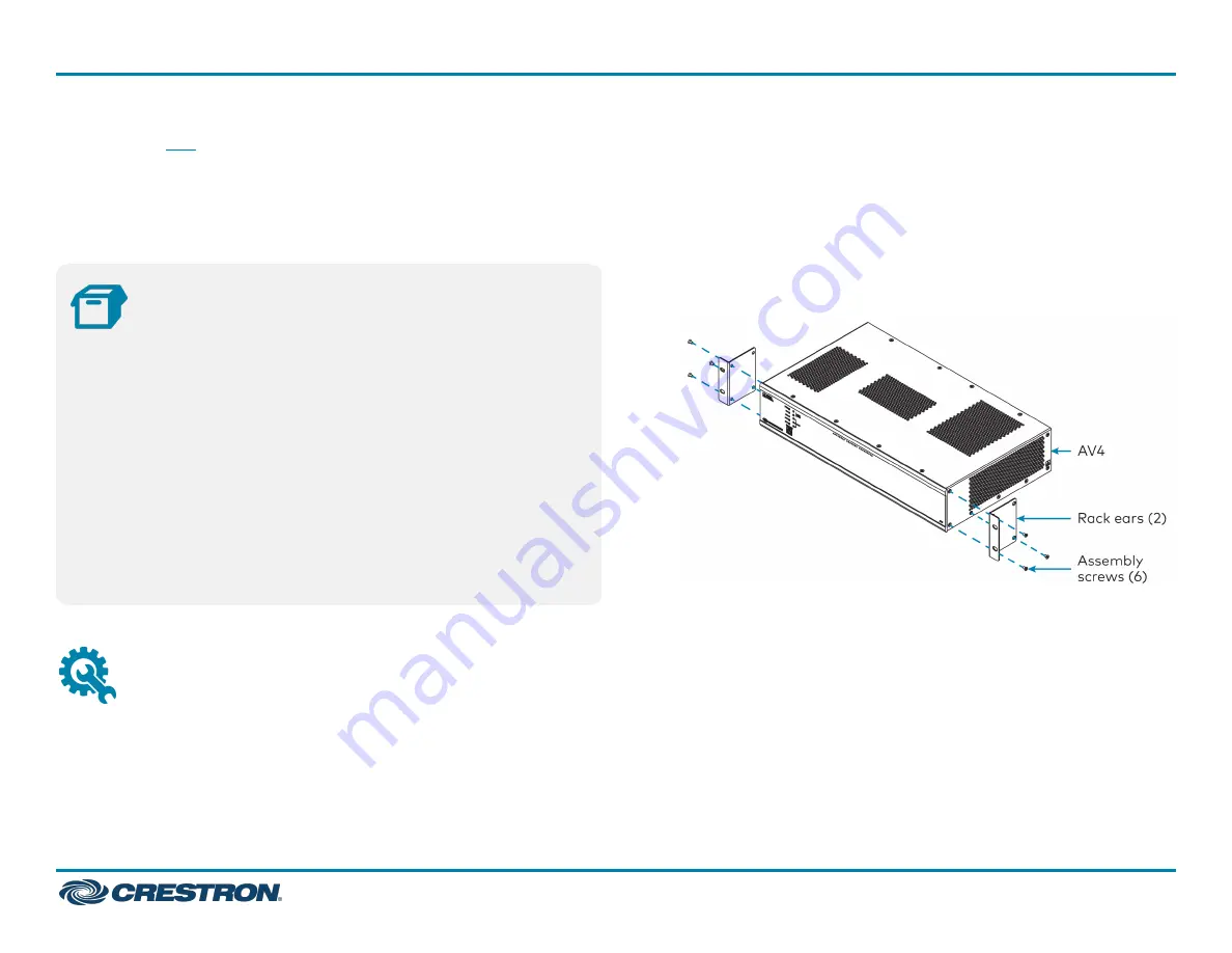 Crestron 4-Series AV4 Quick Start Manual Download Page 1