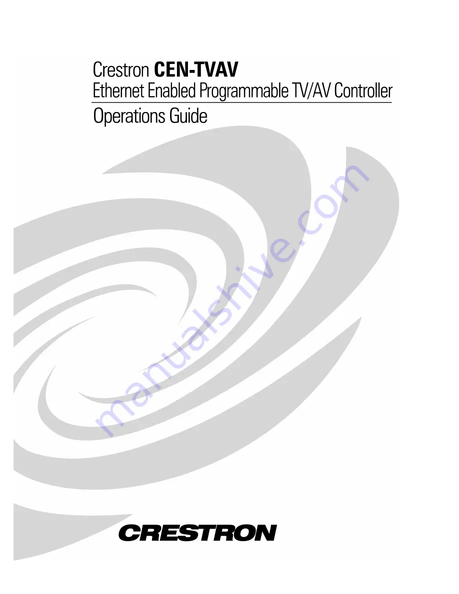 Crestron CEN-TVAV Скачать руководство пользователя страница 1