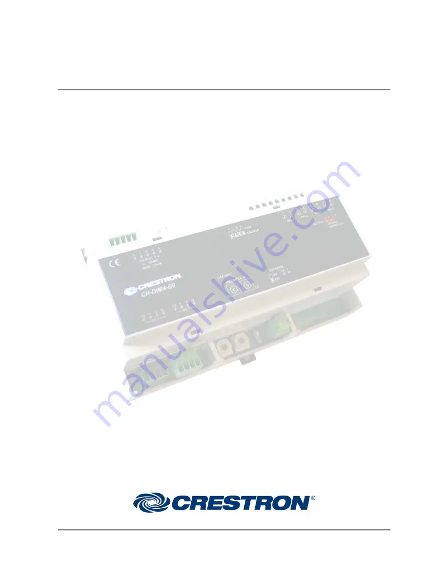 Crestron CH-DIM4-D9 Operation Manual Download Page 1