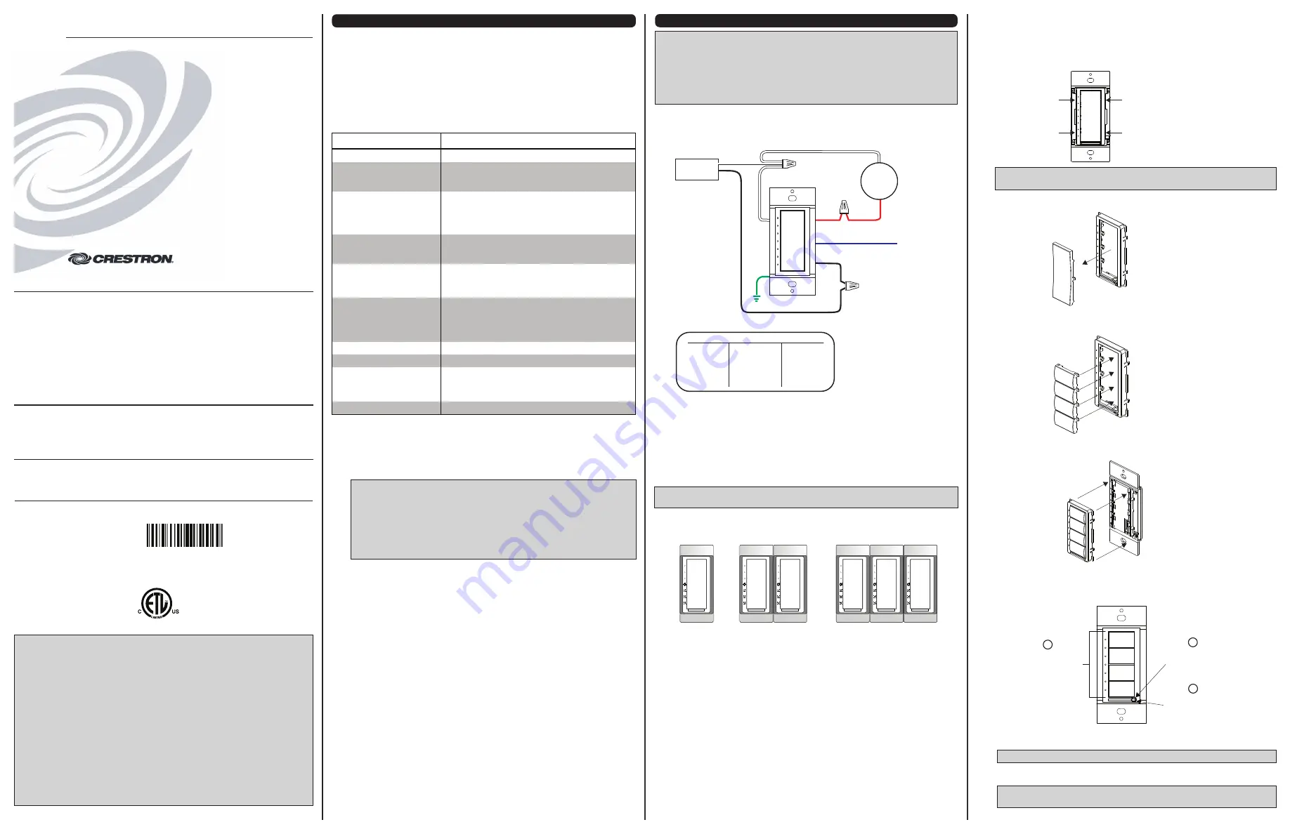 Crestron CLW-DELVEX-E/P Installation Manual Download Page 1