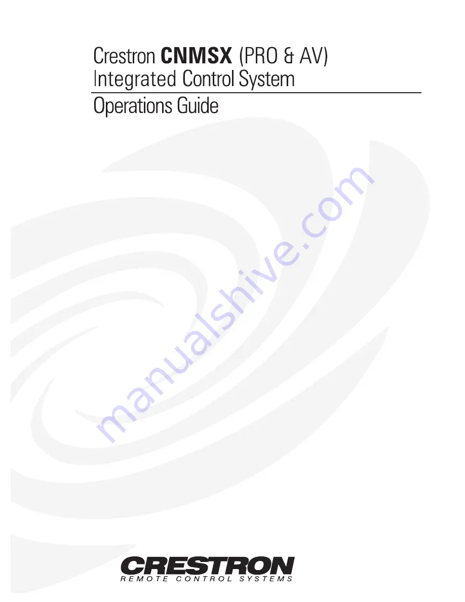 Crestron CNMSX-AV Operation Manual Download Page 1