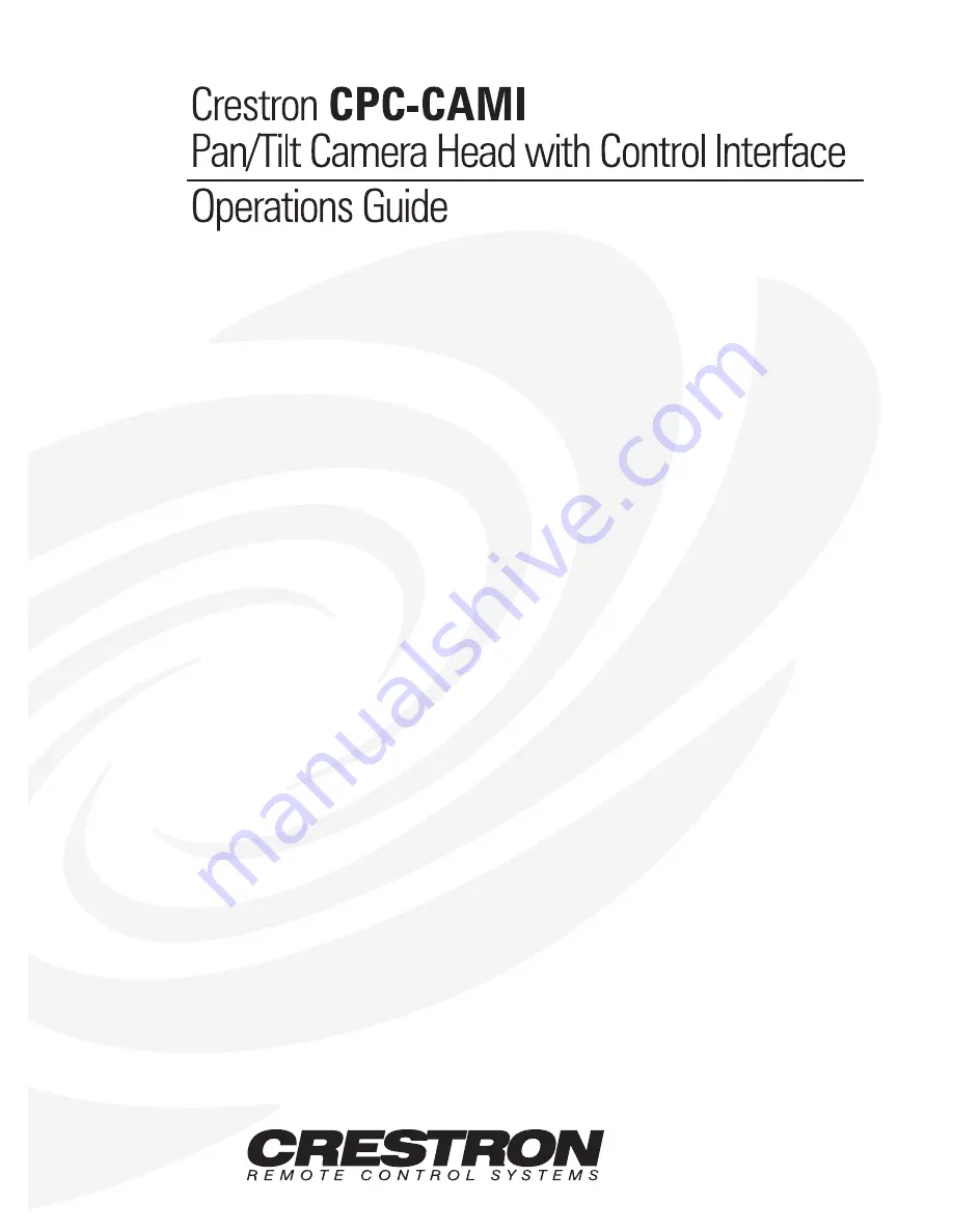 Crestron CPC-CAMI Operation Manual Download Page 1