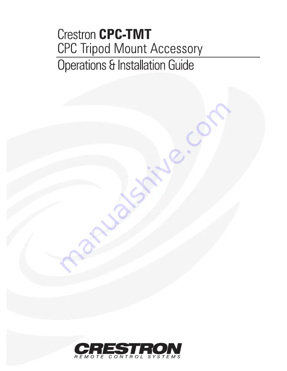 Crestron CPC-TMT Operations & Installation Manual Download Page 1