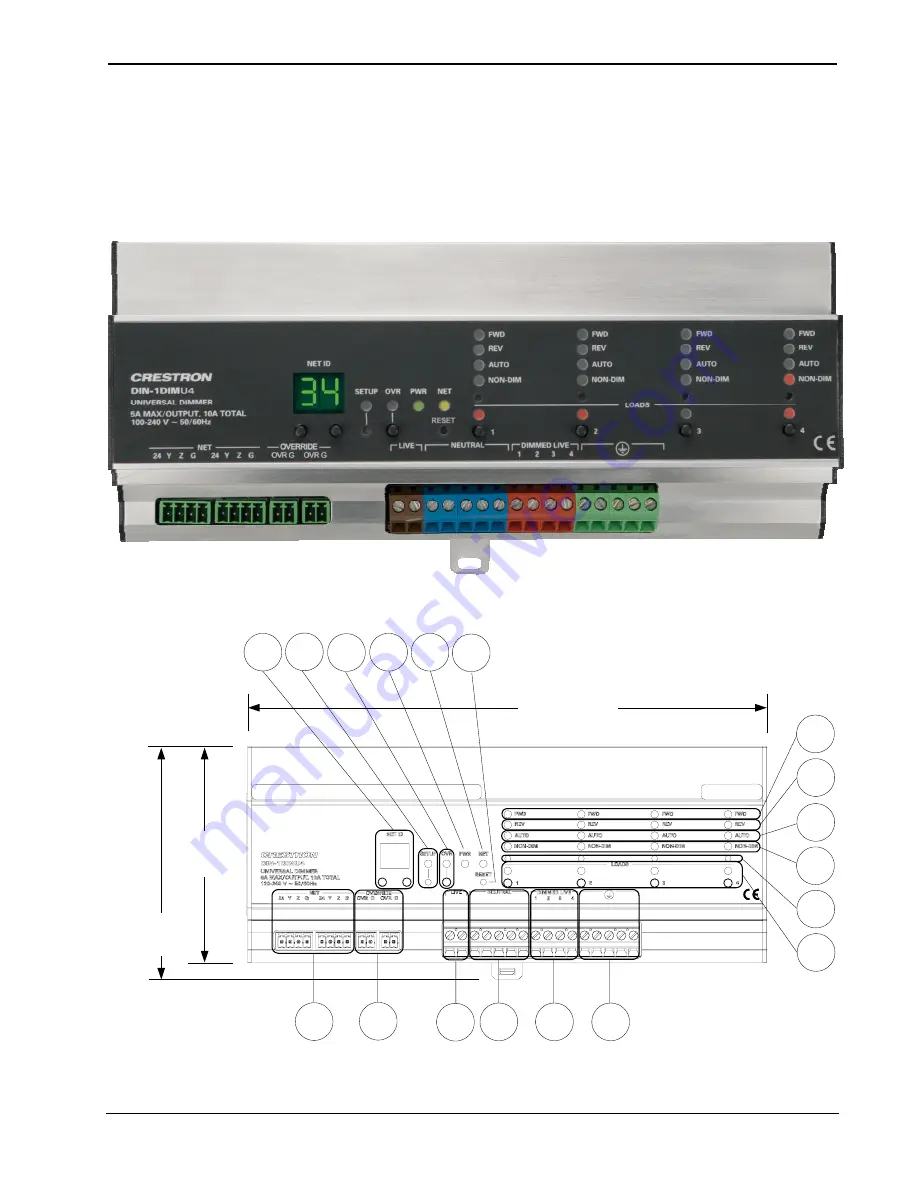 Crestron DIN-1DIMU4 Operations & Installation Manual Download Page 10