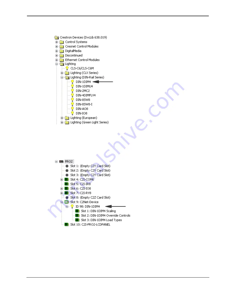 Crestron Green Light DIN-1DIM4 Скачать руководство пользователя страница 22