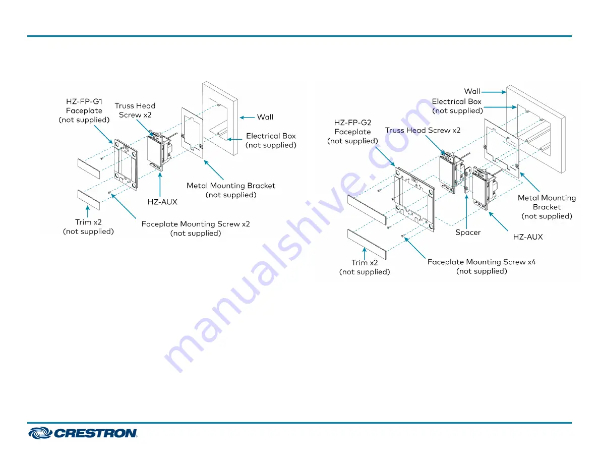 Crestron Horizon HZ-AUX Quick Start Manual Download Page 3