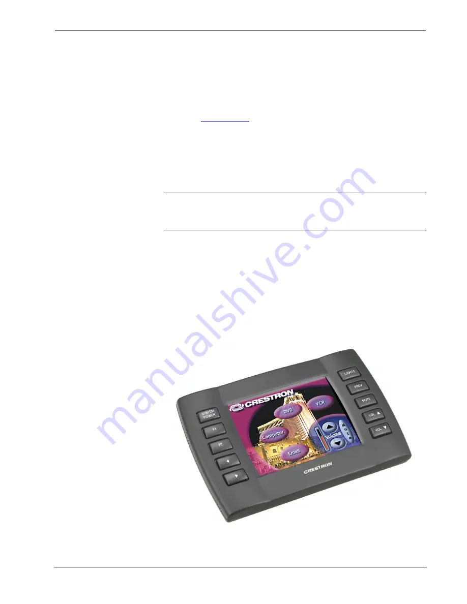 Crestron SmarTouch STX-1700CXP Operation Manual Download Page 8