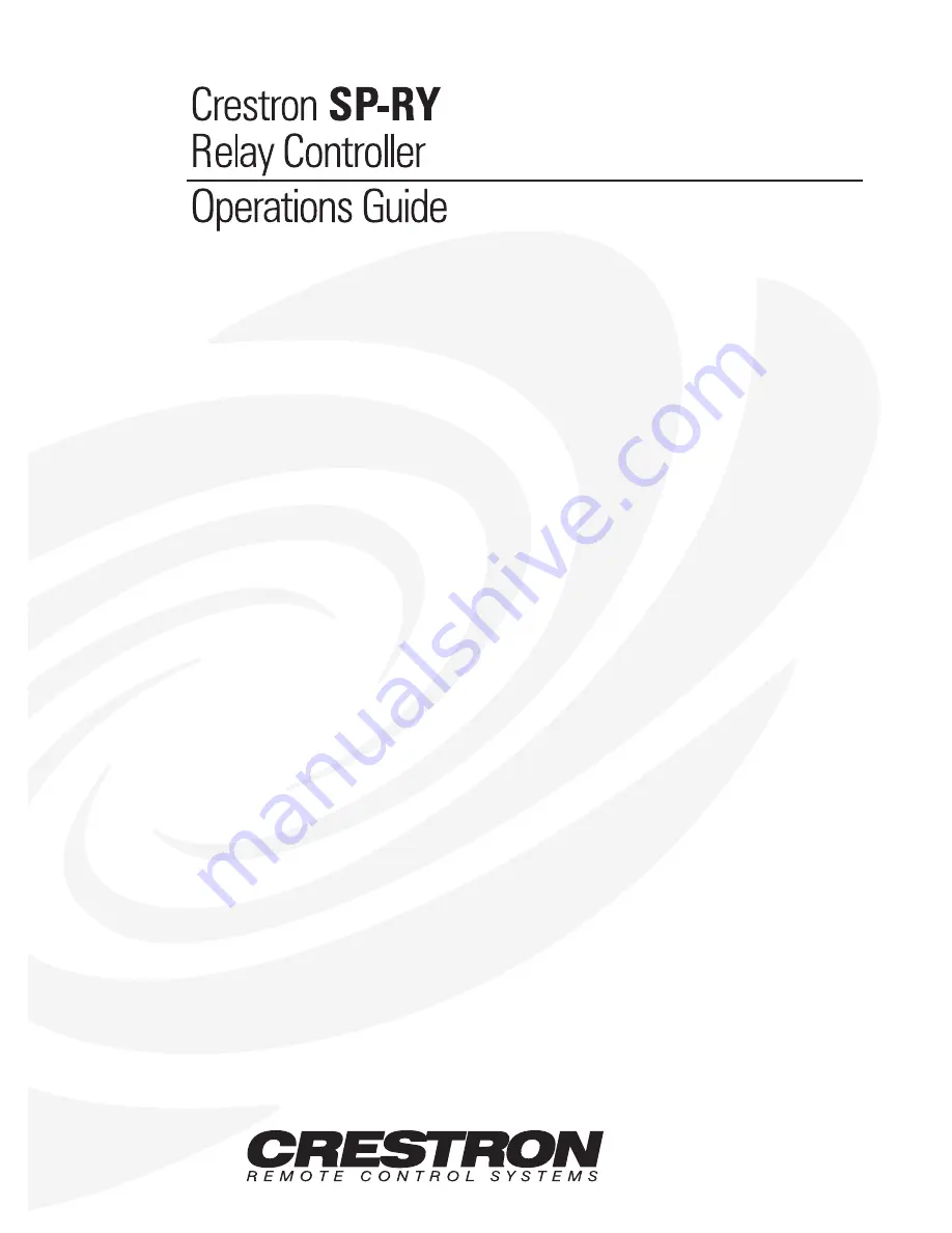 Crestron SP-RY Operation Manual Download Page 1