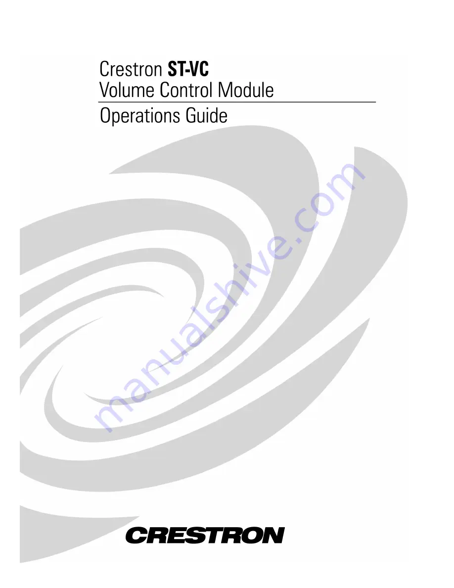 Crestron ST-VC Operation Manual Download Page 1