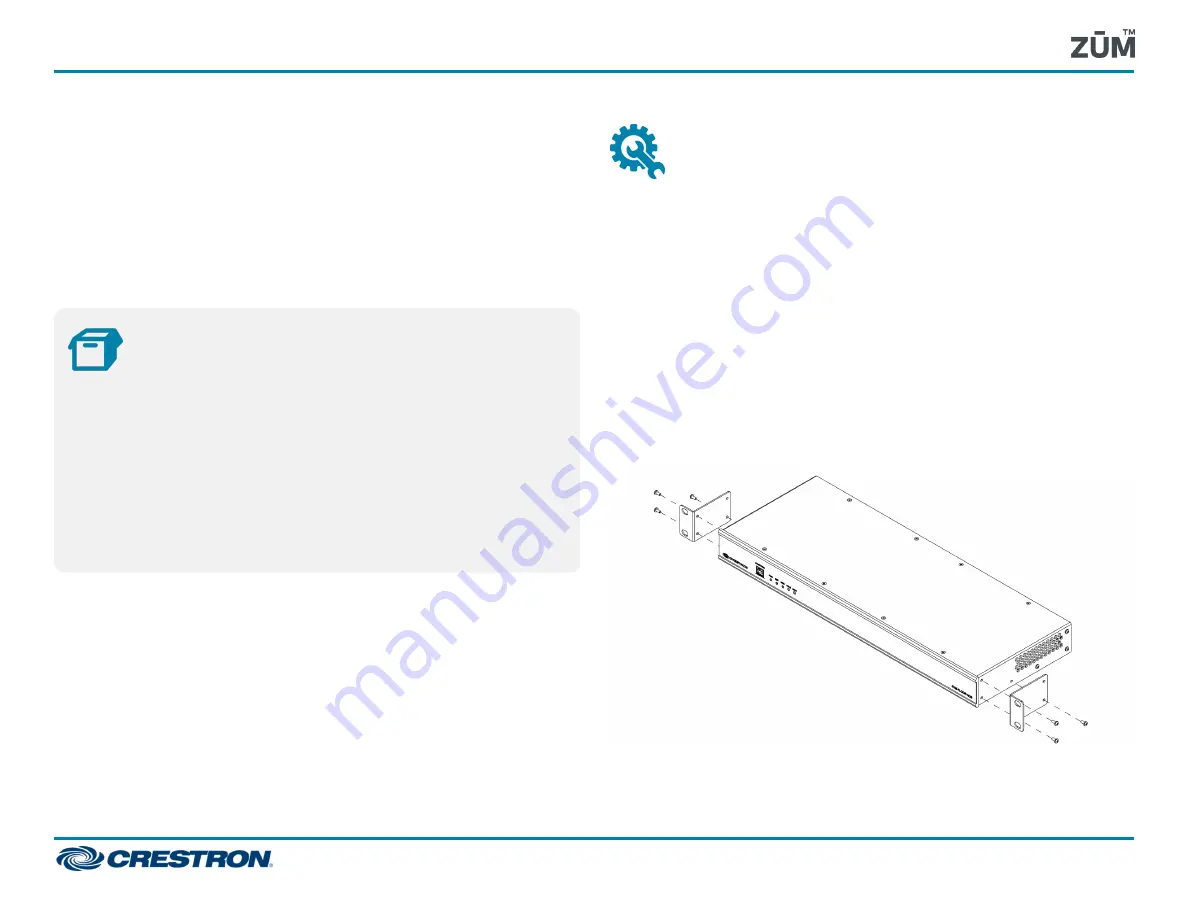 Crestron ZUM-FLOOR-HUB Quick Start Manual Download Page 1