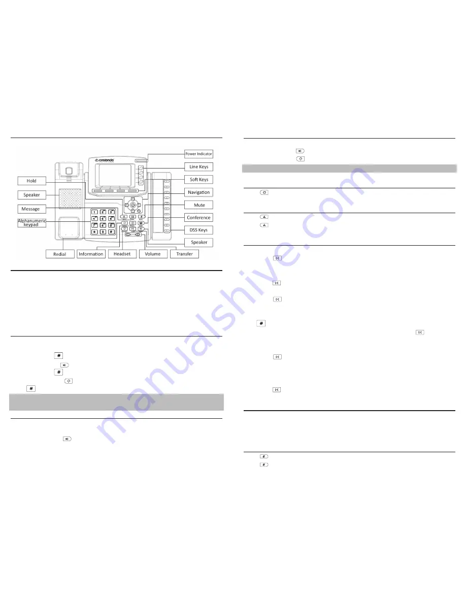 Crexendo CX340 Quick Reference Download Page 1