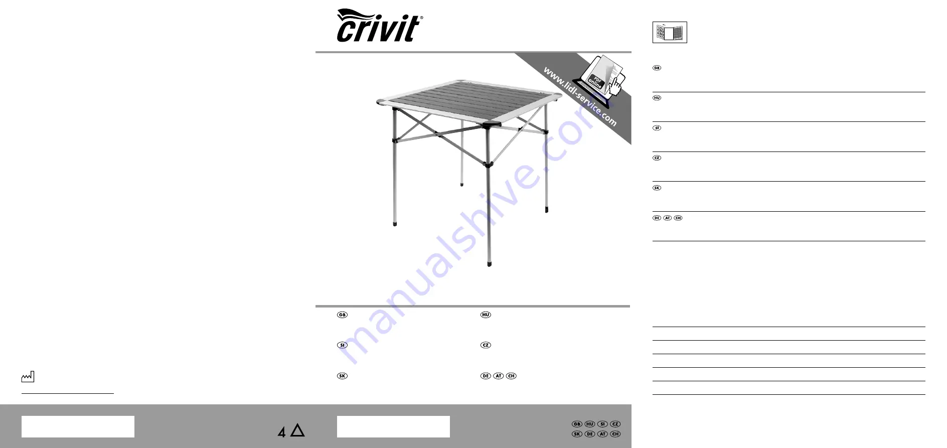 Crivit 296977 Instructions For Use Manual Download Page 1