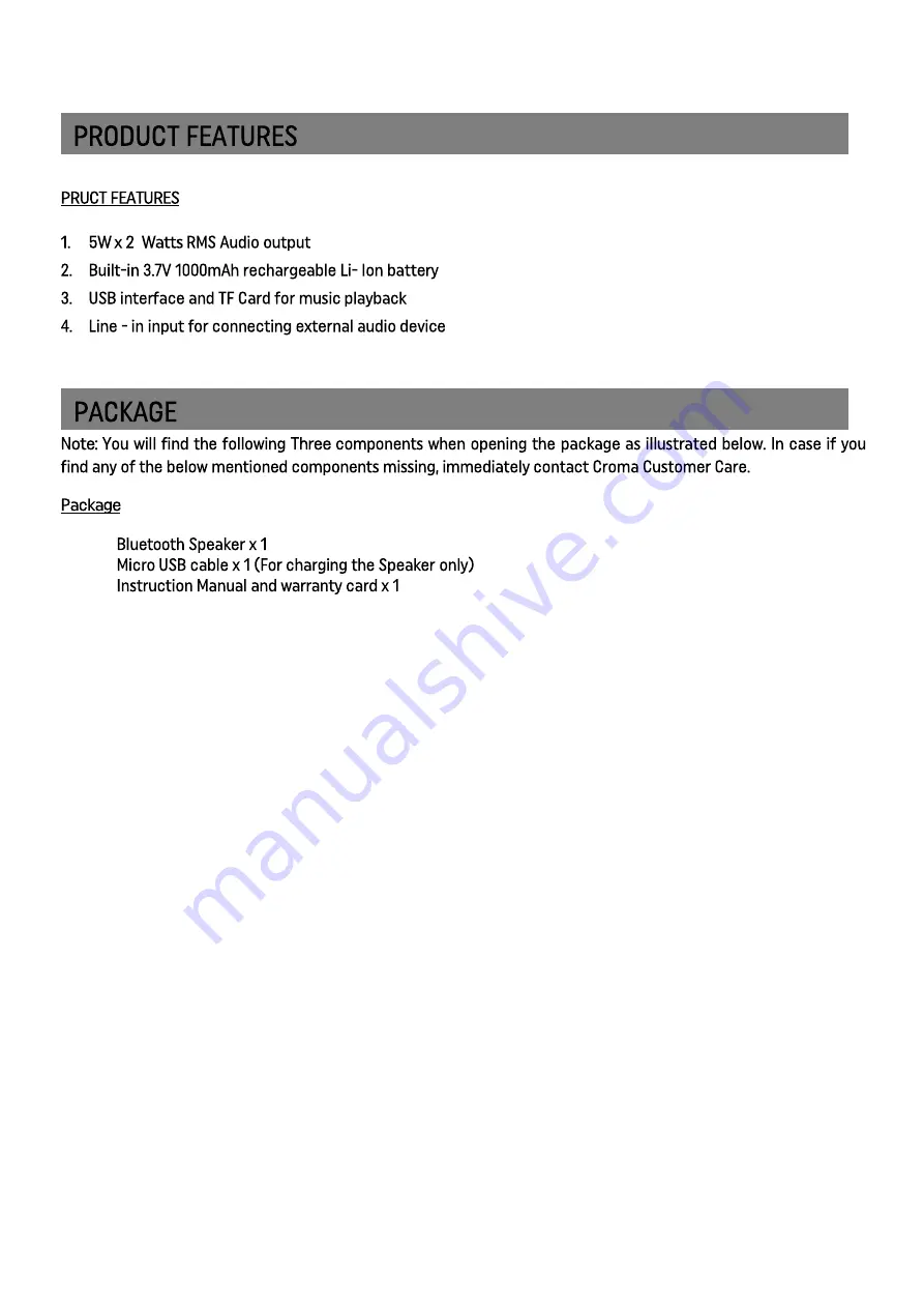 croma BT-022 User Manual Download Page 4