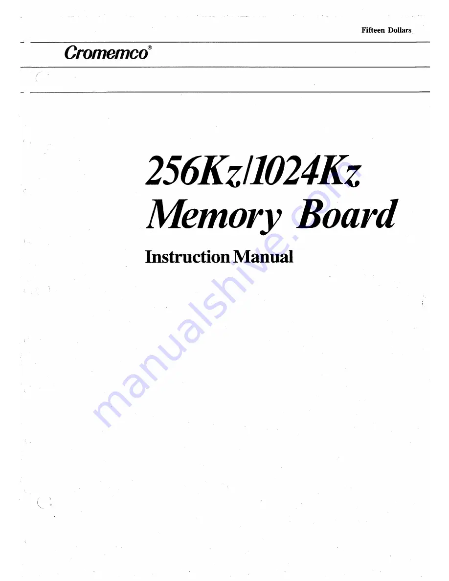 Cromemco 1024KZ Instruction Manual Download Page 1