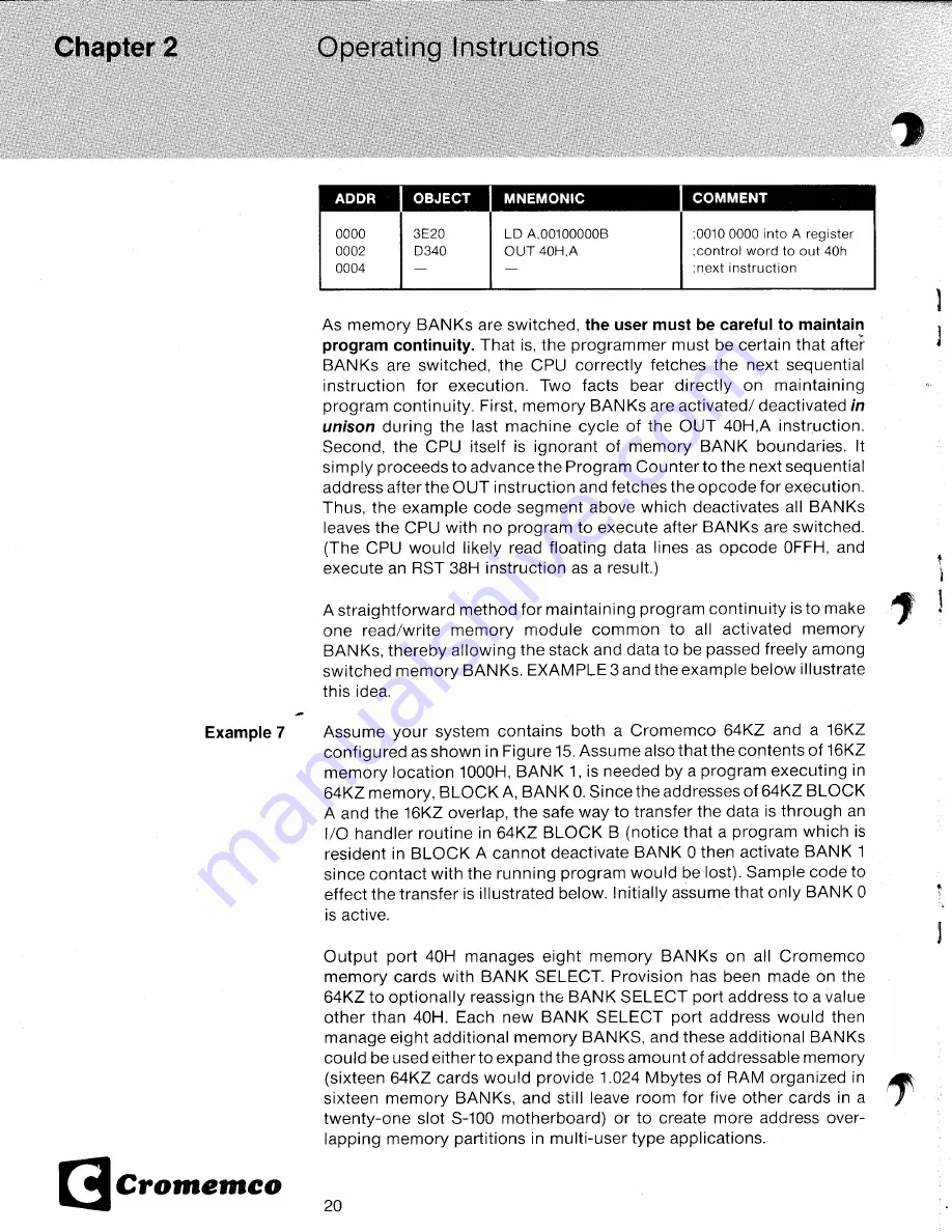 Cromemco 64KZ Instruction Manual Download Page 22