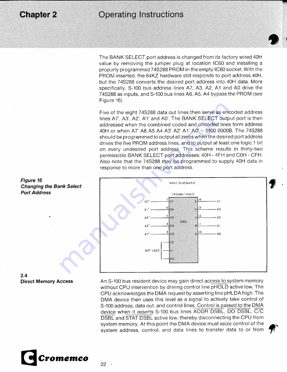 Cromemco 64KZ Instruction Manual Download Page 24