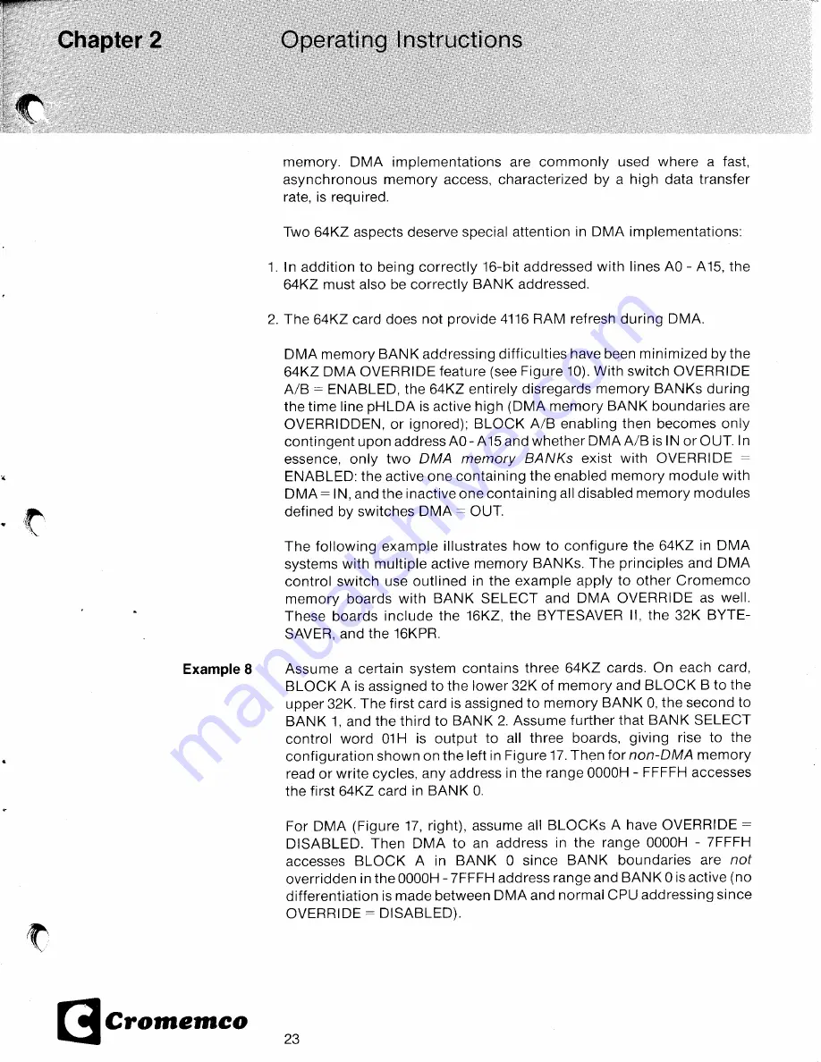 Cromemco 64KZ Instruction Manual Download Page 25