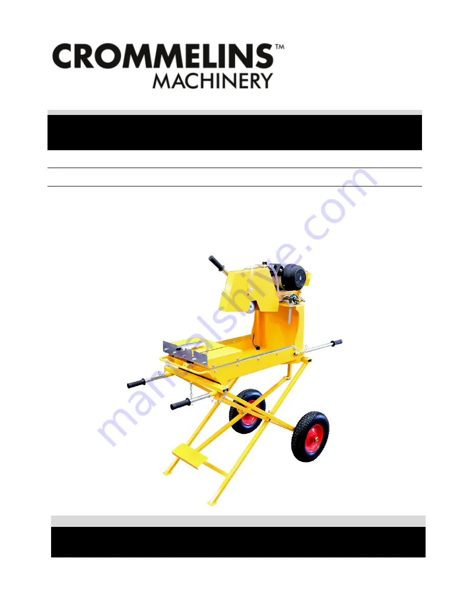 Crommelins CBS114E Operation & Instruction Manual Download Page 1