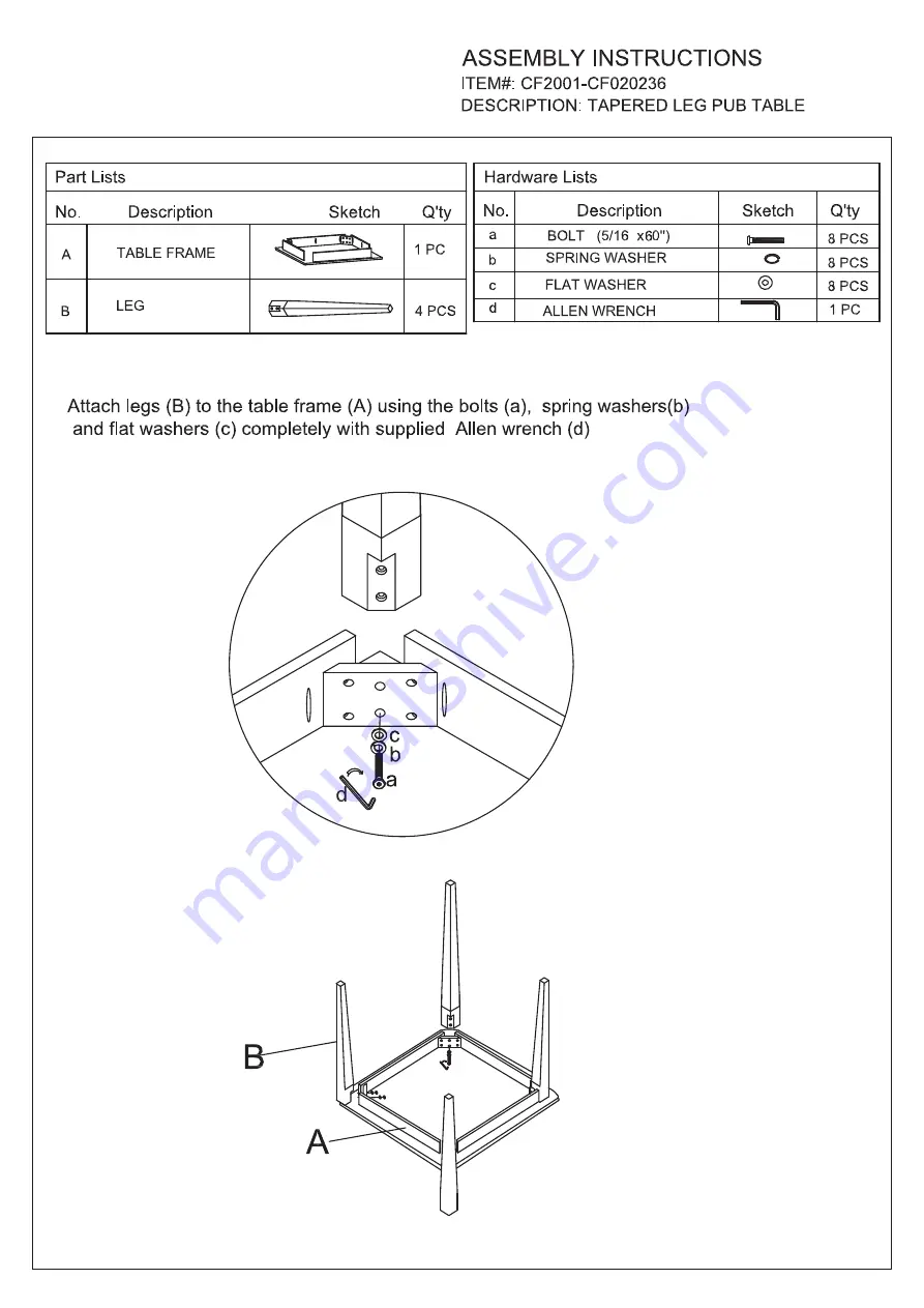 Crosley Furniture CF020236 Manual Download Page 3