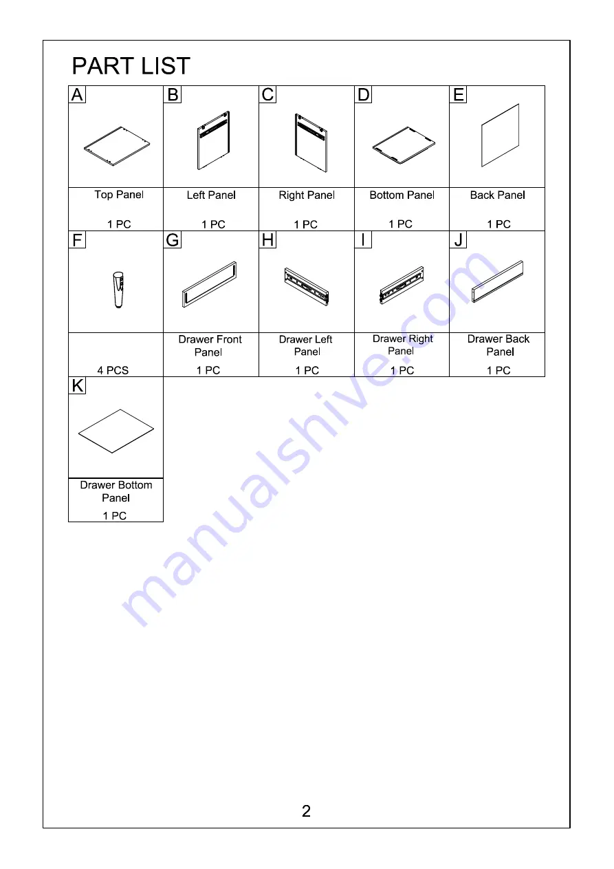 Crosley Furniture CF1117 Assembly Instructions Manual Download Page 2