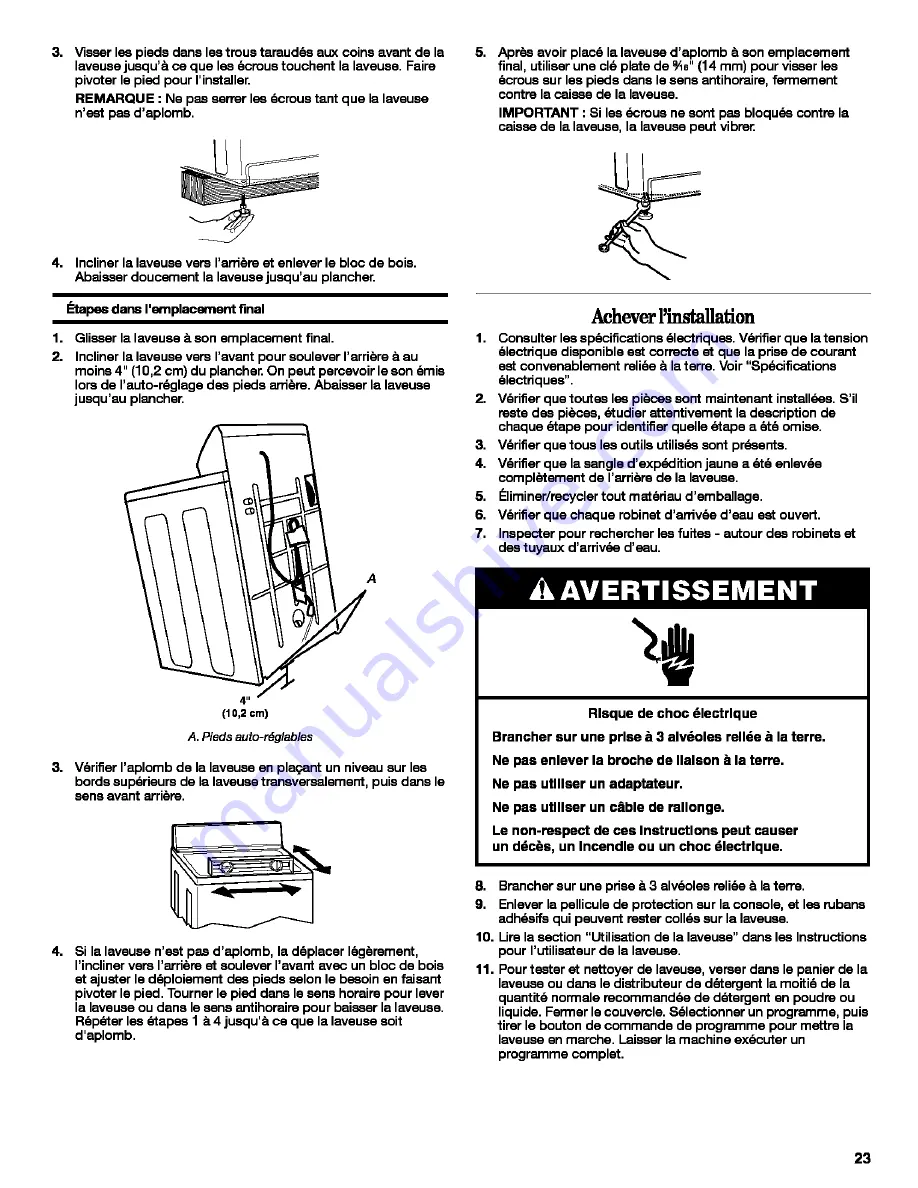 Crosley 1CLSR7300PQ1 Installation Instructions Manual Download Page 23