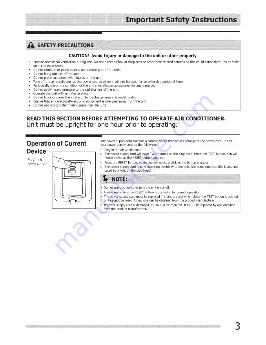 Crosley 2020215A0585 Use & Care Manual Download Page 3