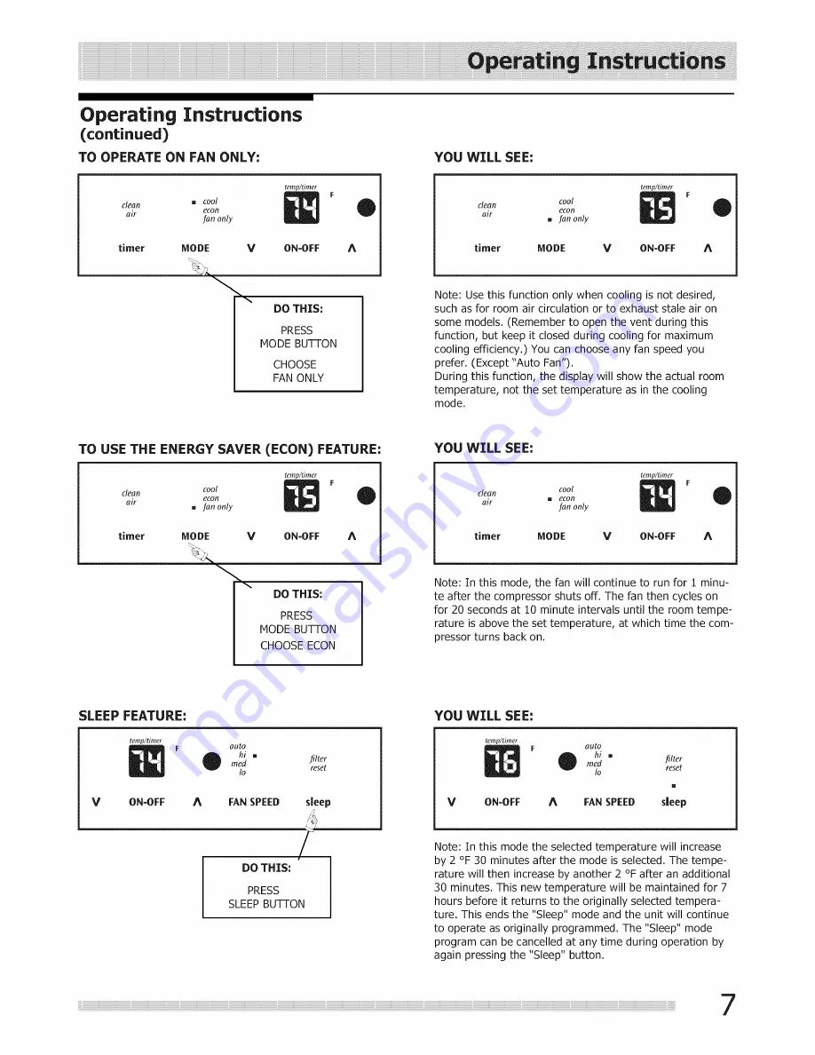 Crosley 2020215A0585 Use & Care Manual Download Page 7