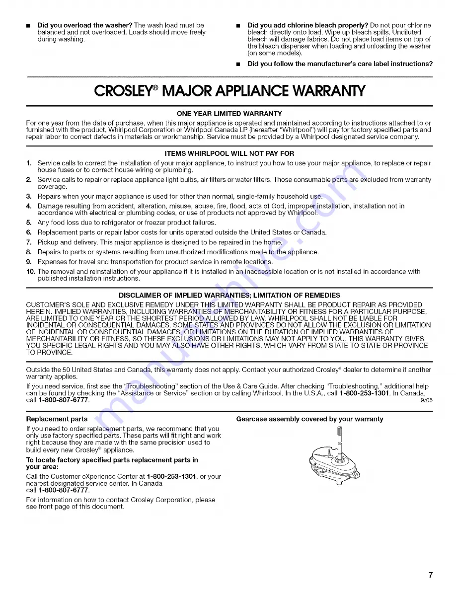 Crosley 8578242 User Instructions Download Page 7