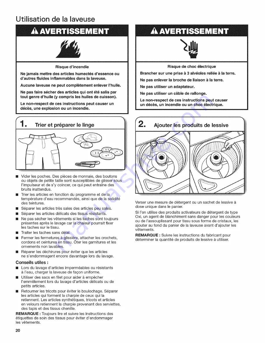 Crosley CAW9244DW0 Use And Care Manual Download Page 20