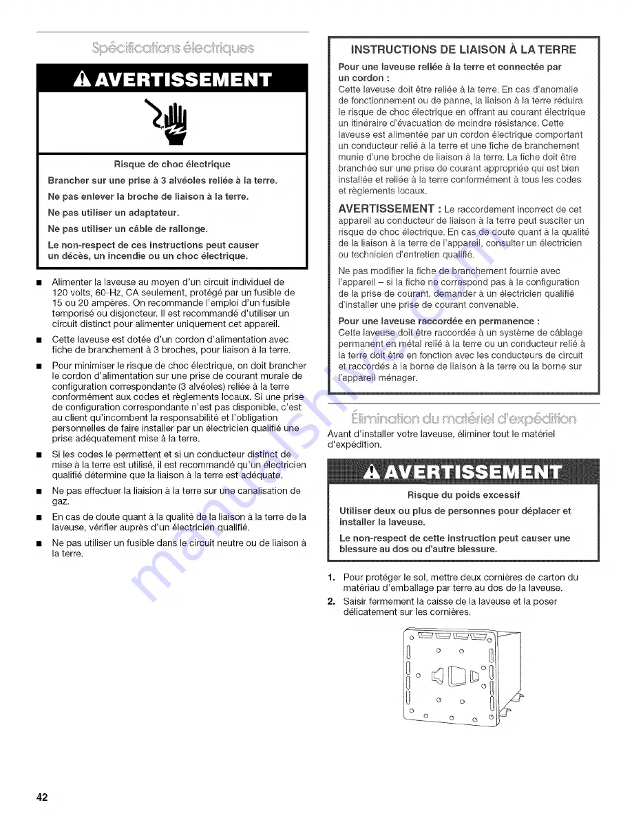 Crosley CAWC529PQ Use & Care Manual Download Page 42